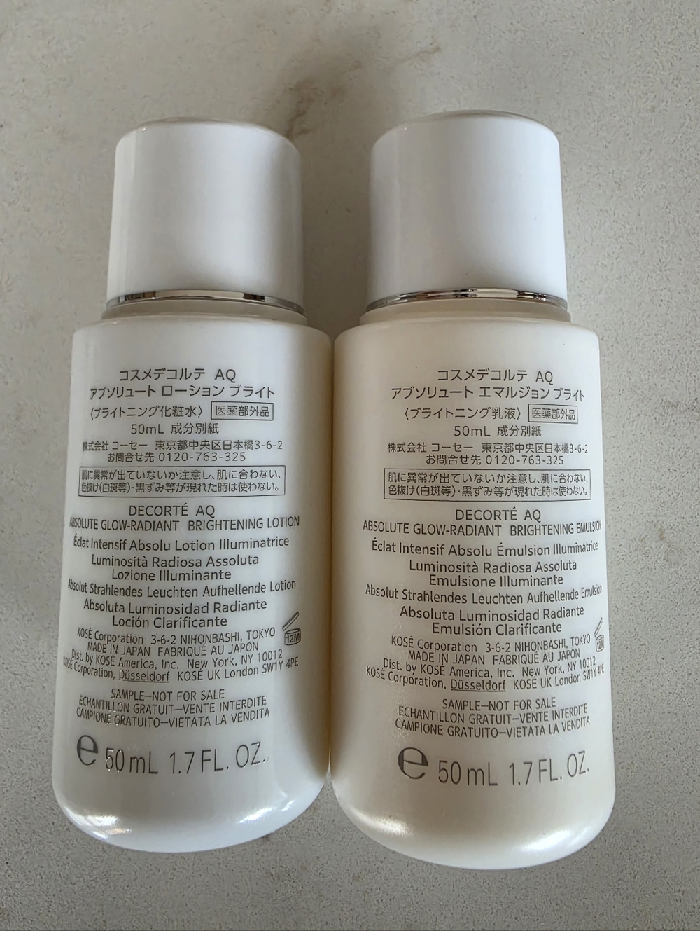 Decorte AQ Absolute Glow Radiant Brightening Emulsion + Lotion Set 50ml J-Beauty - Picture 5 of 6